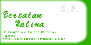 bertalan malina business card